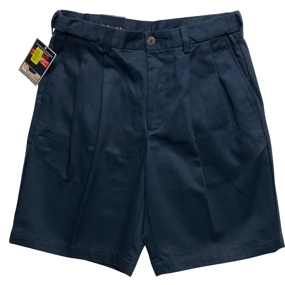 Roundtree & Yorke Travel Smart Mens‎ Pleated Shorts Expander Waistband 30 NWT